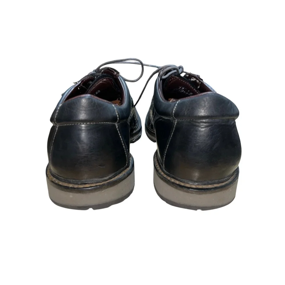 Allen Edmonds Lennon Oxford Mens 13 E Black Leather Contrast Stitch Lace Up